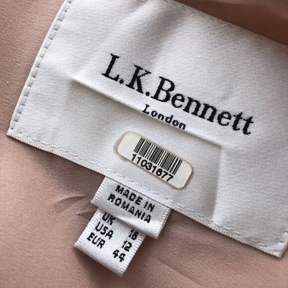 LK Bennett Blush Pink Sisi Sheath Dress 12 - Picture 7 of 7